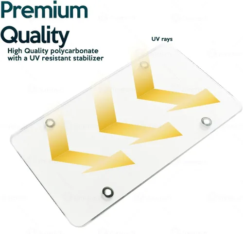 Vista 2 de ZONETECh Paquete de 2 protectores transparentes irrompibles para matrícula, protectores gruesos planos y duraderos