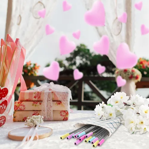 Vista 6 de Jutom Paquete de 8 pajitas de metal con forma de corazón, reutilizables, de acero inoxidable con puntas de silicona, lindas con 2 cepillos