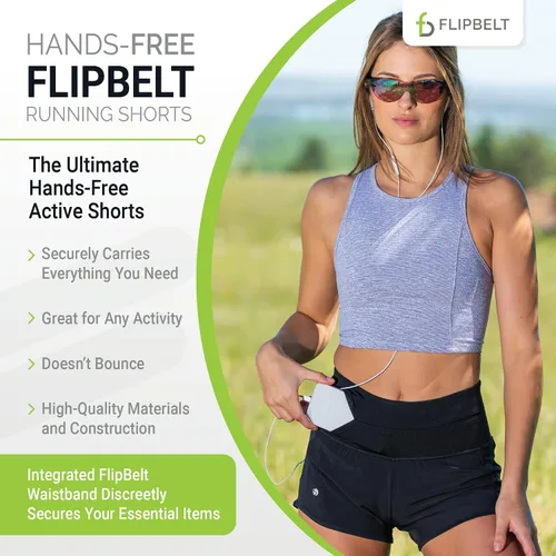 Vista 2 de FlipBelt - Pantalones cortos de running para mujer