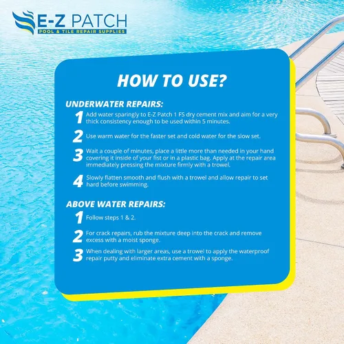 Vista 6 de E-Z Patch 1 Kit de reparación de yeso blanco para piscina, 3 libras (cobertura: 1.5 pies cuadrados)