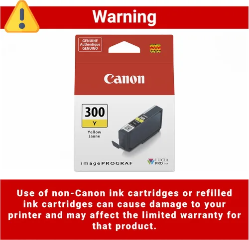 Vista 3 de Canon PFI-300 Depósito de tinta amarillo auténtico, compatible con impresoras ImagePROGRAF PRO-300