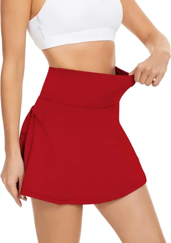 Vista 3 de Century Star Faldas de tenis de cintura alta para mujer con bolsillos y pantalones cortos para mujer, minifalda atlética para golf, deportes, correr