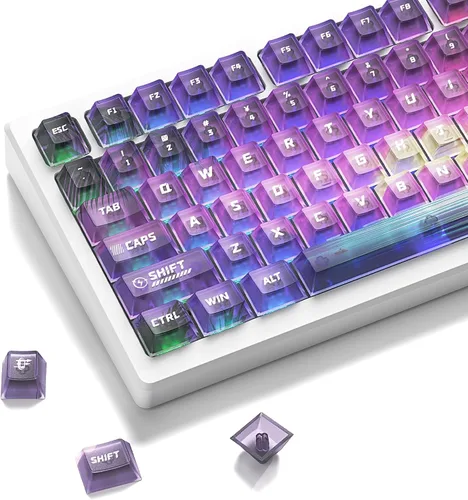 Vista 11 de Cherry Profile Custom Keycaps, juego de PBT con diseño de corazón, 130 piezas, color negro PBT Keycap Set with Dye Sublimation, Side Printed Key