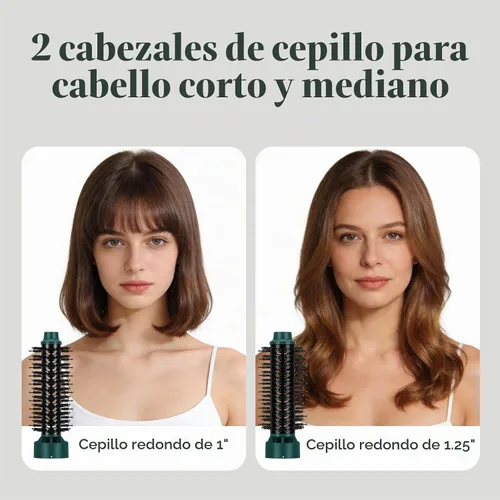 Vista 5 de Aima Beauty Juego de cepillos para secador de pelo, cepillo redondo 4 en 1 que añade brillo, suavidad, rizo y volumen para cabello corto a mediano