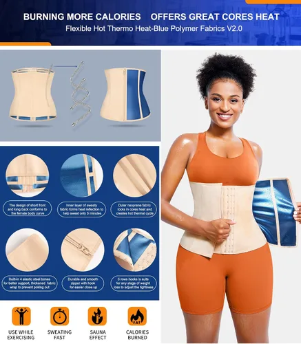 Vista 2 de TrainingGirl Entrenador de cintura para mujer, corsé reductor de cintura para el vientre inferior, corsé envolvente para entrenamiento, banda