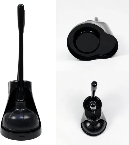 Vista 3 de Casaphoria Combo de émbolo de inodoro y cepillo para limpieza de baño, accesorios de baño, negro oscuro, 2