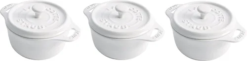 Vista 12 de STAUB Cerámica Horno holandés 3 piezas Mini Round Cocotte, Cereza