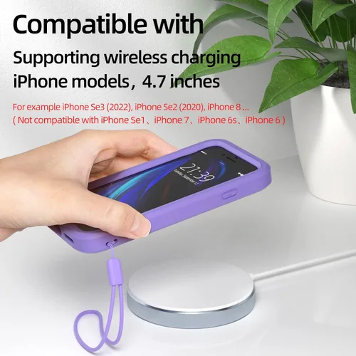 Vista 14 de WXR Funda para iPhone SE 2022/2020, iPhone 8/7/6S/6, parachoques de silicona suave y parte trasera e interior de policarbonato duro transparente