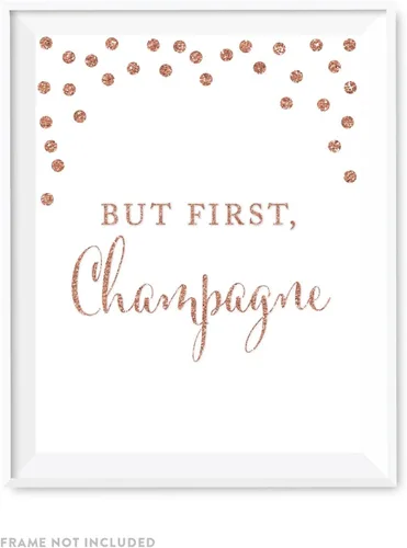 Vista 41 de Andaz Press Letreros de fiesta de boda, purpurina sintética de oro rosa, 8.5 x 11 pulgadas, resalta tu versículo bíblico favorito para el nuevo Sr.