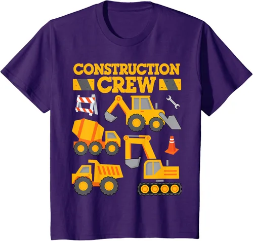 Vista 28 de Construction Crew Worker Excavator - Camiseta para niños y niñas Negro