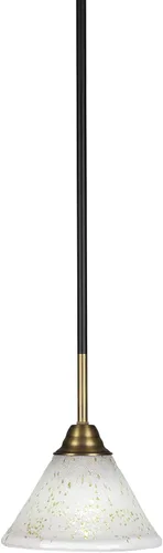 Vista 245 de Toltec Lighting Paramount - Mini colgante de 1 luz en acabado negro mate con cristal de arte perla de 7 pulgadas y estilo negro