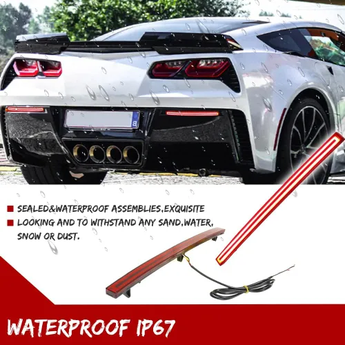 Vista 6 de para 2014 2015 2016 2017 2018 2019 Chevrolet Chevy Corvette C7 Reflector de parachoques trasero, luces de freno, lente roja, luces antiniebla LED