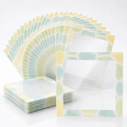 Vista 8 de 30 PCS Reusable Diamond Painting Release Paper Premium Frame Film Paper Watercolor Dots - Pink & Sky Blue