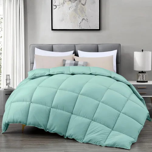 Vista 2 de Chezmoi Collection Edredón Alternativo de Plumón para Todas las Estaciones Tamaño King - Relleno de Microfibra Afelpada - Acolchado con Puntada