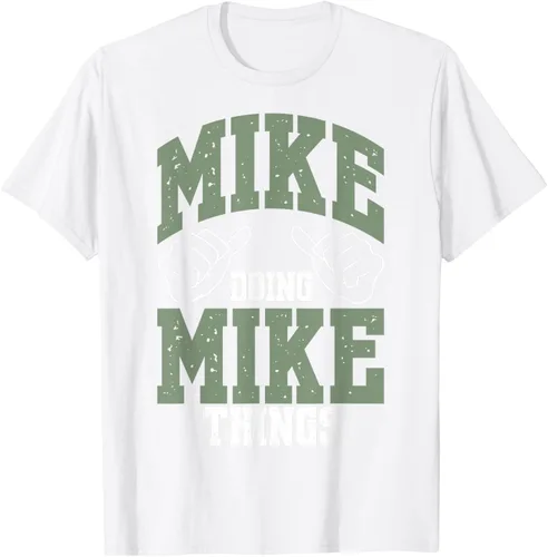 Vista 3 de Camiseta divertida de Mike Doing Mike Things Mike Birthday, Negro