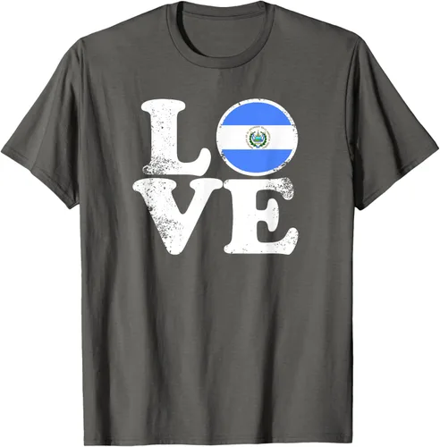 Vista 91 de Love El Salvador Flag tShirt Home Pride Distressed Tee T-Shirt