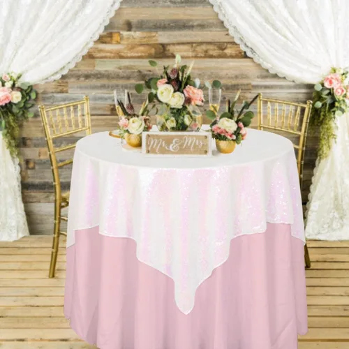 Vista 16 de ShinyBeauty Mantel Cuadrado Pequeño de 36 x 36 Pulgadas Mantel de Lentejuelas Azul Bebé Cubierta de Mesa con Purpurina Superposición Cuadrada