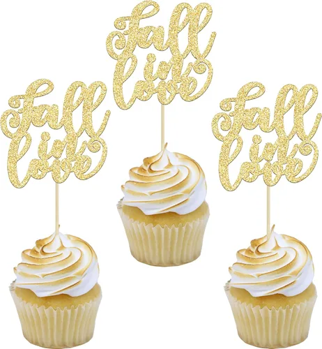 Vista 12 de Gyufise 24 decoraciones para cupcakes de otoño con texto en inglés "Miss to Mrs Cupcake Topper Champage Gold Fall Pumpkin Bride Shower Cake Toppers