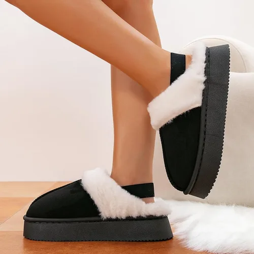 Vista 3 de Pantuflas mullidas de suela gruesa para mujeres y hombres – Zapatos cómodos de plataforma con suela antideslizante, pantuflas de tobillo corto