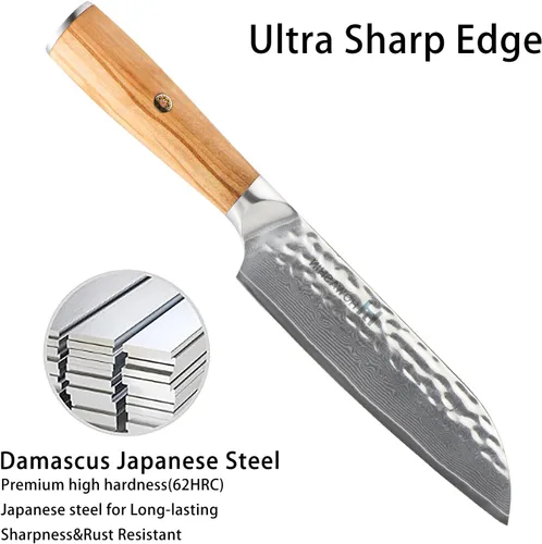 Vista 107 de Cuchillo de chef de 6 pulgadas, cuchillos de cocina, deshuesado de acero inoxidable alemán de alto carbono, cuchillo profesional para carne, aves