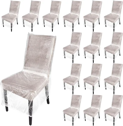 Vista 7 de Remagr 4 fundas de plástico para sillas de comedor, protectores transparentes e impermeables, para asientos de 21 x 20 pulgadas
