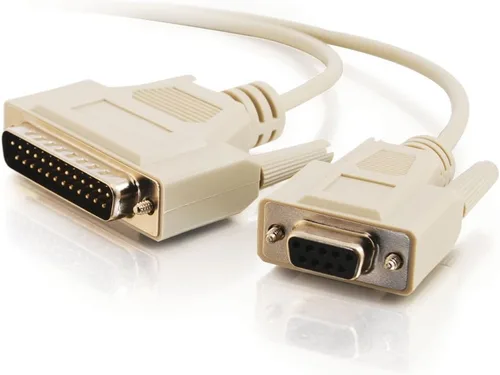 Vista 4 de C2G 03019 DB25 macho a DB9 hembra Serial RS232 Cable de módem nulo, beige (6 pies, 6.0 ft)