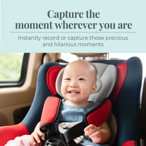 Vista 3 de Tiny Traveler Monitor de bebé – Kit básico inalámbrico pequeño (TT002PBB) con banco de energía – Cámara inalámbrica para monitor de coche de bebé