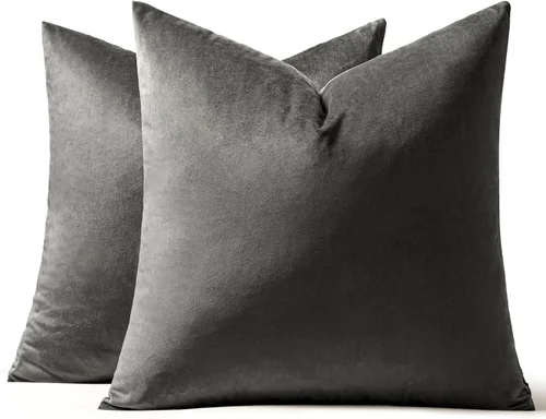 Vista 85 de MIULEE Paquete de 2 fundas de almohada de terciopelo decorativas rectangulares lumbares, fundas de cojín suaves sólidas para sofá, sofá, dormitorio