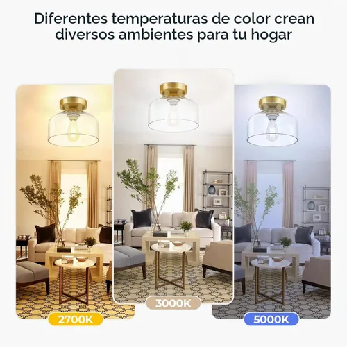 Vista 7 de Lámpara de techo semiempotrada dorada cepillada, pantalla colgante de vidrio transparente, lámpara moderna de granja para pasillo, pasillo, cocina