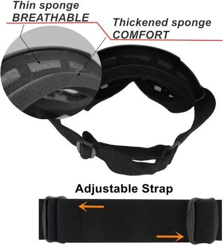 Vista 5 de LJDJ Gafas de motocicleta con máscara extraíble – Gafas de motocross ATV Anti-UV ajustables MX Riding Offroad Ciclismo Moto Gafas protectoras Racing