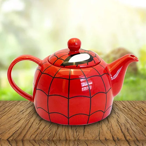 Vista 2 de Marvel Tetera de cerámica con tapa con detalle de máscara de tela I am Spider-Man