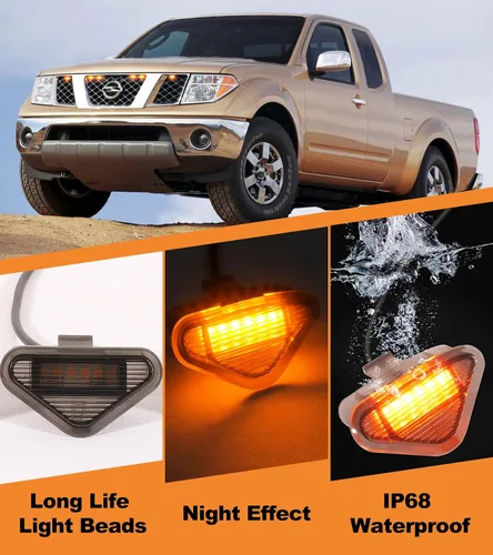 Vista 5 de Luces de parrilla para Nissan Frontier Pathfinder 2005 2006 2007 2008, luces LED de parrilla delantera para accesorios de segunda
