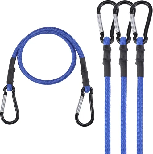 Vista 13 de WORKPRO Cuerdas elásticas de 24 pulgadas con ganchos, paquete de 4 correas elásticas de goma superior resistente, cuerda elástica fuerte para tienda