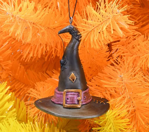 Vista 3 de Tree Buddees Sombrero de bruja con adorno de araña para Halloween