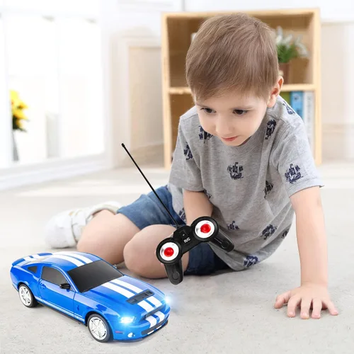 Vista 7 de BDTCTK Control remoto 1/24 Ford Mustang Shelby GT500 RC Model Car, juguetes para niños y adultos mayores de 6 años, azul