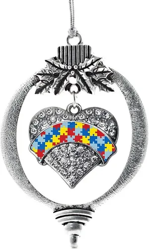 Vista 13 de Inspired Silver - Adorno con dije de hermana gemela - Adornos navideños de plata con circonitas cúbicas