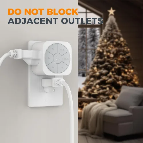 Vista 4 de Paquete de 1 enchufe temporizador para interiores, temporizadores de cuenta regresiva para enchufes eléctricos de hasta 6H para luces, plancha