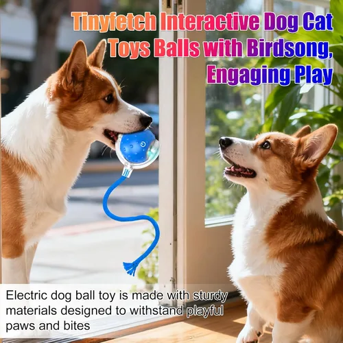 Vista 7 de Juguete Tiny Fetch para Perros, Juguetes Interactivos Tinyfetch para Perros y Gatos con Pelotas con Canto de Pájaros, Juguete de Pelota Eléctrica