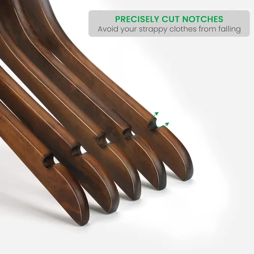 Vista 4 de Nature Smile Paquete de 20 perchas de madera de loto de alta calidad, perchas de madera para camisas, abrigos, chaquetas, perchas de ropa
