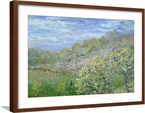 Vista 11 de ART.COM Claude Monet - Póster enmarcado para pared, diseño de árboles en flor, decoración escénica, 18 x 12 pulgadas, marco negro con paspartú blanco