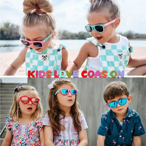 Vista 3 de Lentes de sol polarizados de goma elastómero termoplástico (TPEE) flexible, para niñas y niños de 3 a 9 años