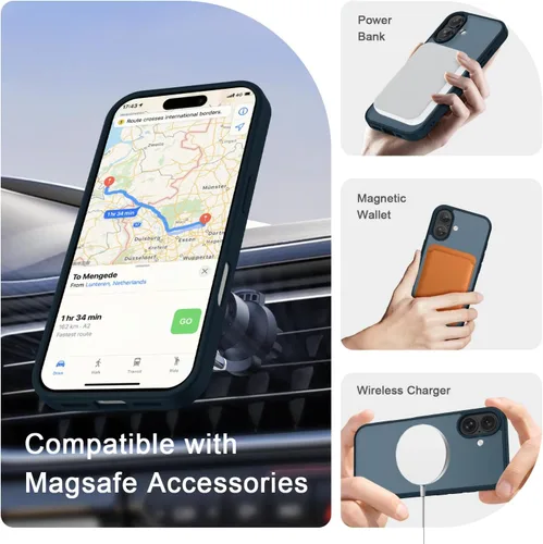 Vista 441 de Funda para Google Pixel 10 Pro XL, cubierta magnética mate, color negro Fit for MagSafe, Screen Protector included, Shockproof Military Grade