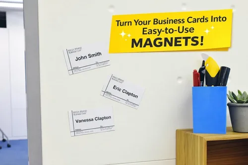 Vista 6 de MagX Tarjeta de visita magnética con respaldo adhesivo, 3.5 x 2 pulgadas, paquete de 50 imanes autoadhesivos, papelería, suministros de oficina