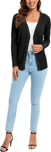 Vista 6 de Urban CoCo suéter básico de manga larga con botones para mujer