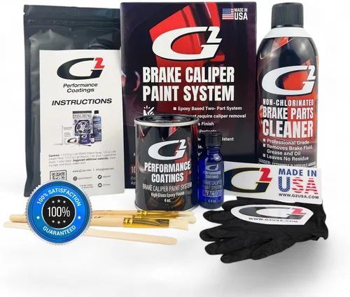 Vista 2 de Kit de pintura para pinzas de freno G2 de alta temperatura - Alto brillo, resistente al desgaste y al calor, sistema de pintura epoxi - Se seca Negro