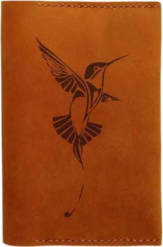 Vista 6 de Pájaros Abstracto Hecho A Mano Cuero Genuino Pasaporte Titular Caso HLT_01, Águila Abstracto -1, Retro