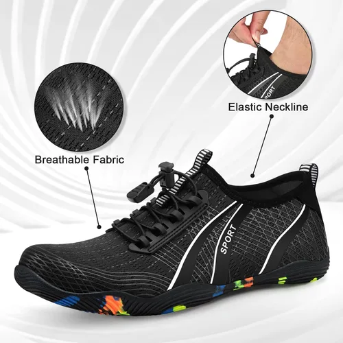 Vista 2 de ATHMILE Zapatos de agua para hombres y mujeres, zapatos de río para adultos, natación, playa, lago, piscina, calcetines acuáticos, de secado rápido