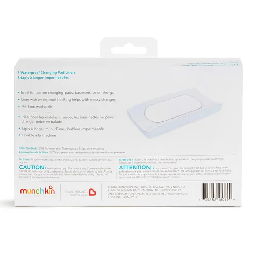 Vista 6 de 3 almohadillas impermeables para cambiador de bebé, de Munchkin. , 3 Count, Blanco