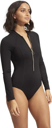 Vista 3 de Seafolly Traje de baño de una pieza de manga larga con cremallera frontal para mujer