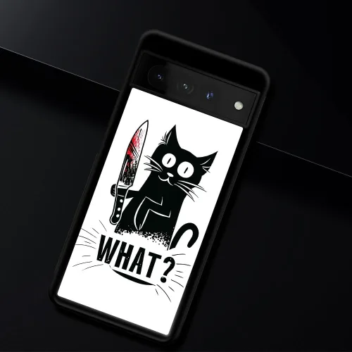 Vista 7 de CARLOCA Funda compatible con Google Pixel 7 Pro, Angry Cat Knife What Pattern Ultra Protección a prueba de golpes de silicona suave TPU